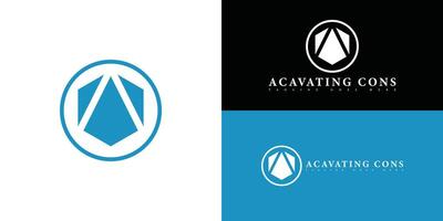 Abstract initial hexagon letter AC or CA logo in blue color isolated on multiple background colors. The logo is suitable for a full-service residential and property management company icon logo design vector