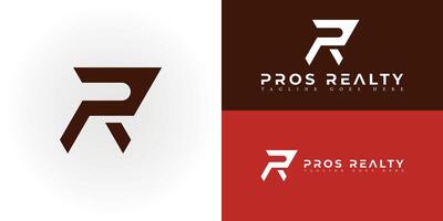 Abstract initial letter PR or RP logo in deep red color isolated on multiple background colors. The logo is suitable for business and technology company logo icons to design inspiration templates. vector