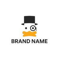 Duck Head With Hat and Monocle vector