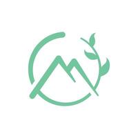 Mountain and Leaf Logo vector