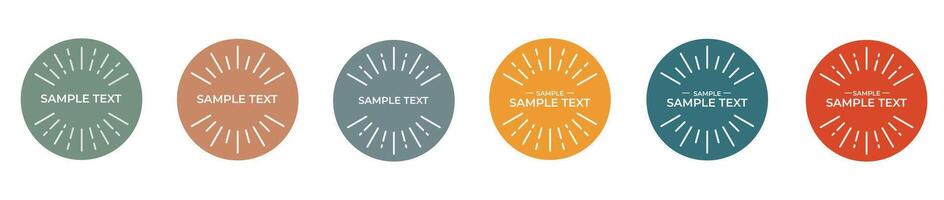 sun beam sun ray circle text title template vector