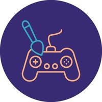 Controller Line Two Color Circle Icon vector