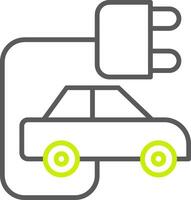 Electric Car Line Two Color Icon vector