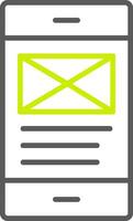 línea de correo electrónico icono de dos colores vector