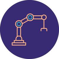Mechanical Arm Line Two Color Circle Icon vector