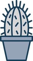 cactus línea lleno gris icono vector