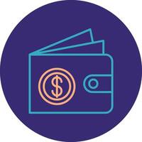 Wallet Line Two Color Circle Icon vector