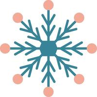 icono de dos colores de glifo de copo de nieve vector