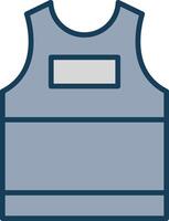 Tank Top Line Filled Grey Icon vector