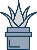 Aloe Vera Line Filled Grey Icon vector