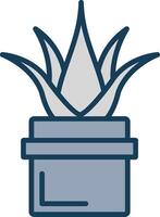 Aloe Vera Line Filled Grey Icon vector