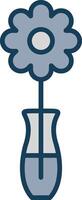 Flower Line Filled Grey Icon vector