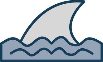 Fin Line Filled Grey Icon vector