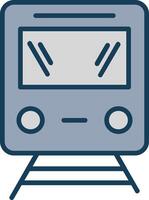 Train Line Filled Grey Icon vector