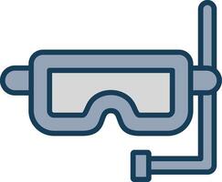 Snorkel Line Filled Grey Icon vector