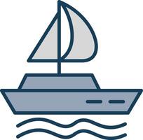 Boat Line Filled Grey Icon vector