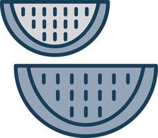 Watermelon Line Filled Grey Icon vector