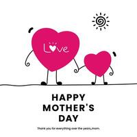 Cute Mother's Day greeting graffiti design template vector