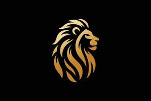 lion head minimal logo with premium luxury look that shows power strenght and high end services vector