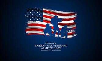 National Korean War Veterans Armistice Day July 27 Background Illustration vector