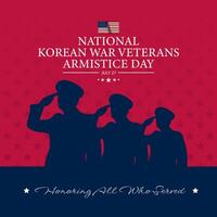 nacional coreano guerra veteranos armisticio día julio 27 antecedentes ilustración vector