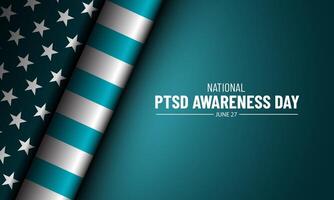 nacional ptsd conciencia día junio 27 antecedentes ilustración vector