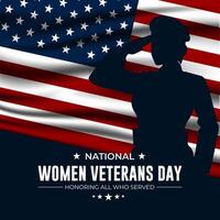 Happy Women Veterans Day United States of America background illustration vector
