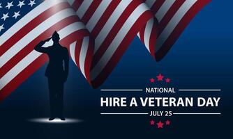 Happy National Hire A Veteran Day Background Illustration vector