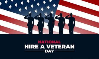 Happy National Hire A Veteran Day Background Illustration vector
