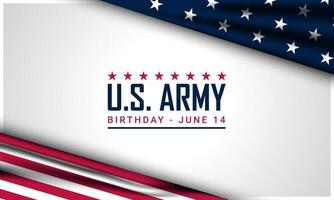 nos Ejército cumpleaños junio 14 antecedentes ilustración vector