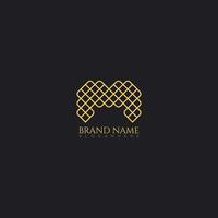 M logo design template modern graphic branding element vector