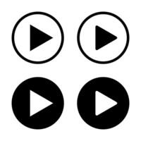 Play button icon on black circle. Player sign symbol vector
