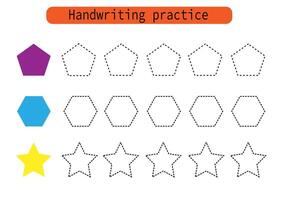 Handwriting practice for kids. Draw lines for kids. Trace and color, coloring. EPS10 vector