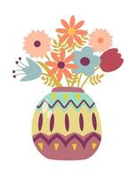 Summer picture, spring bouquet of flowers in a vase. EPS10 vector