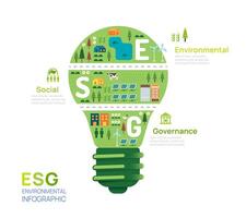 Infographic ESG Environment, Social and Governance business Investment Analysis Socially responsible investment strategies, template vector