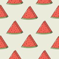 Summer seamless pattern with a piece of watermelon vector