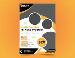 Children fitness flyer template vector