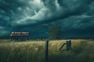 storm coming capture of grassland photo