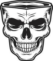 skull in black illustration design vector