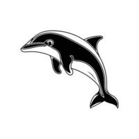 Dolphin jumping illustration on white background design style vector