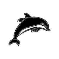 Dolphin jumping illustration on white background design style vector