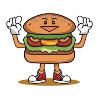 burger illustration design isolated on white background vector