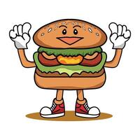 burger illustration design isolated on white background vector