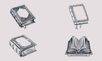 set of books illustration design template vector
