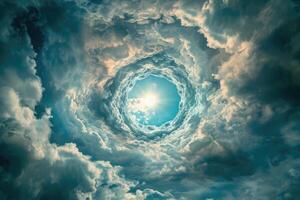 dimensión portal en cielo foto
