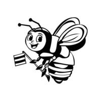 trastabillar abeja dibujos animados ilustración. animal naturaleza icono concepto aislado prima vector