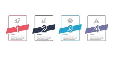 Thin Line Infographic Design Template. 4 Options for Success. vector