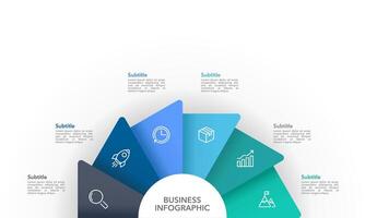 6 Process wind turbine infographic design template. Business presentation. vector