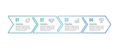 Infographic Arrows 4 steps moving forward. Business presentation. vector