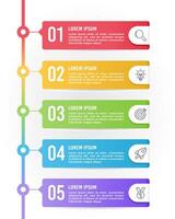 Infographic Label 5 Steps Template to Success. Business Presentation. vector